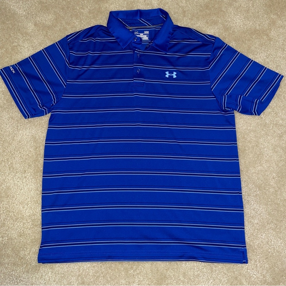 Under Armour striped heatgear polo